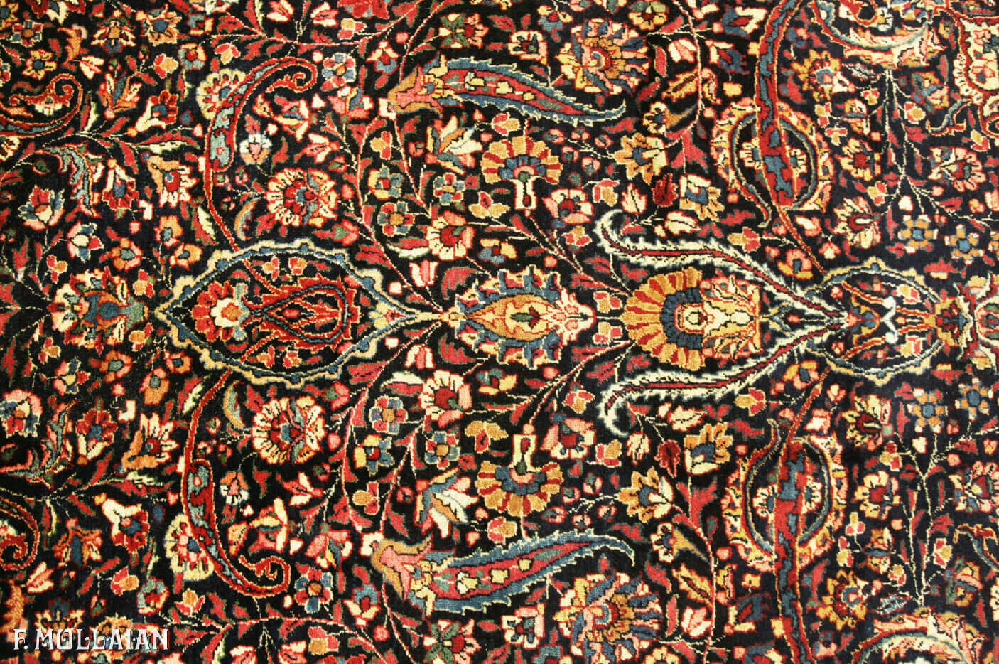 Tapis Persan Antique Mashad Amoghli n°:24222440